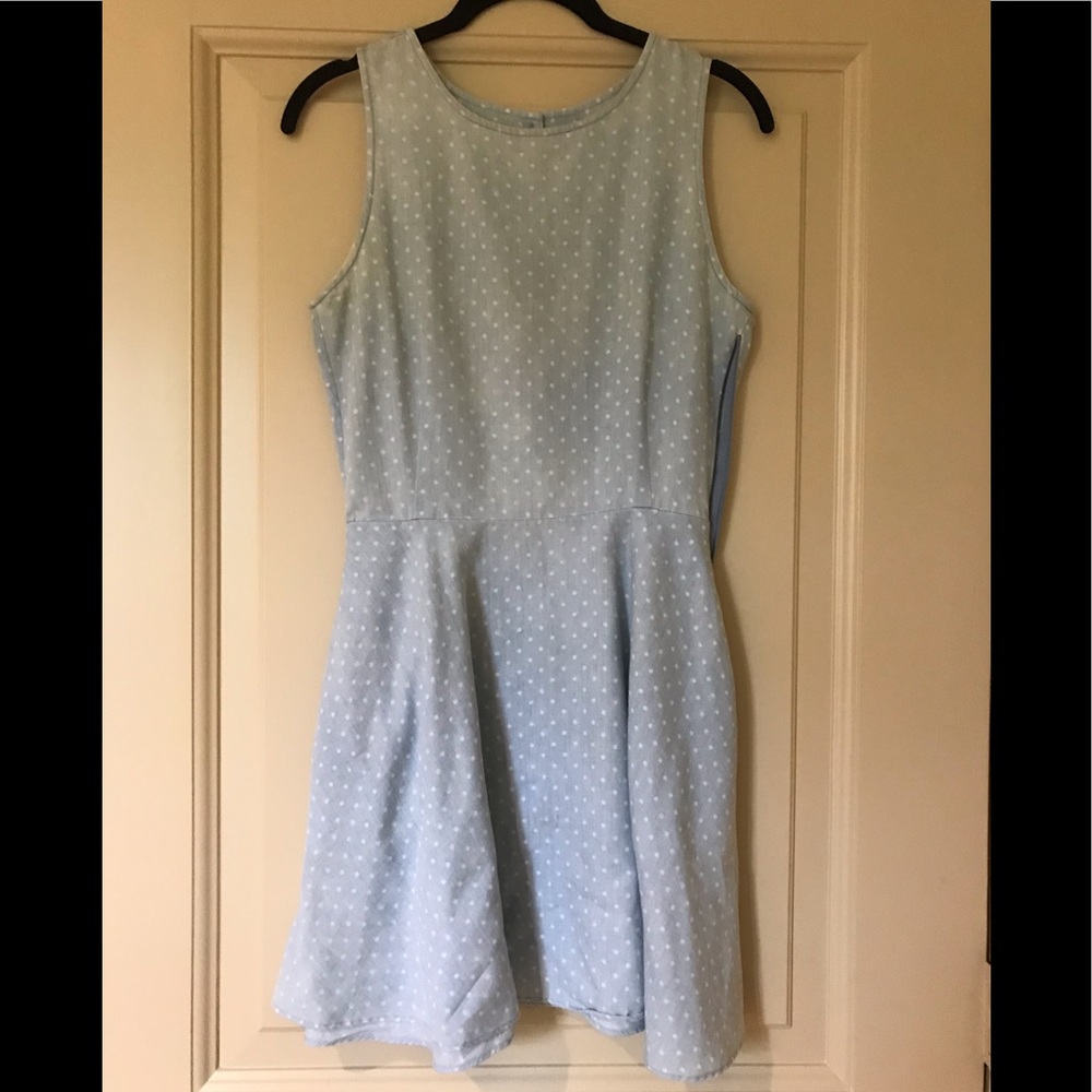 Polka Dot Chambray Dress